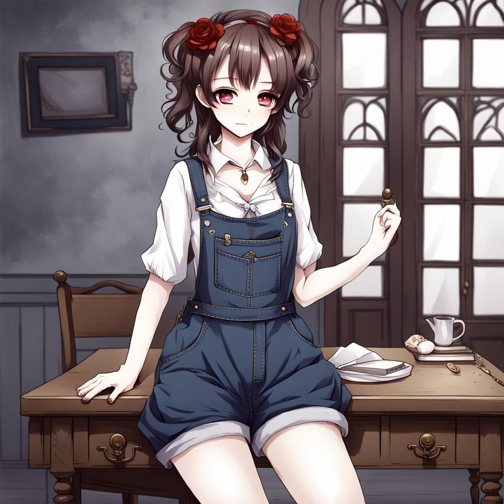 Anime Vampiress in Overalls, Manga Style