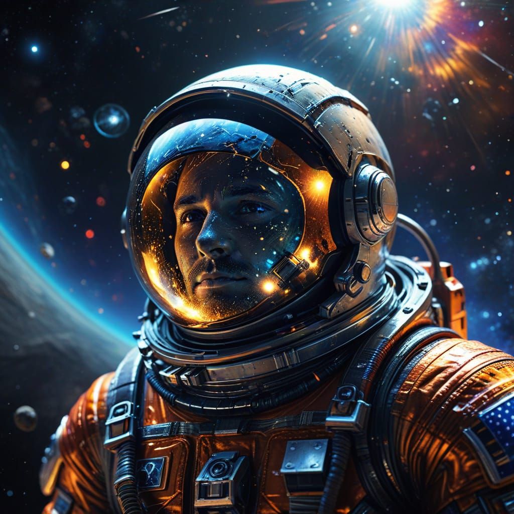 Lifeless Astronaut Drifts in Space Art