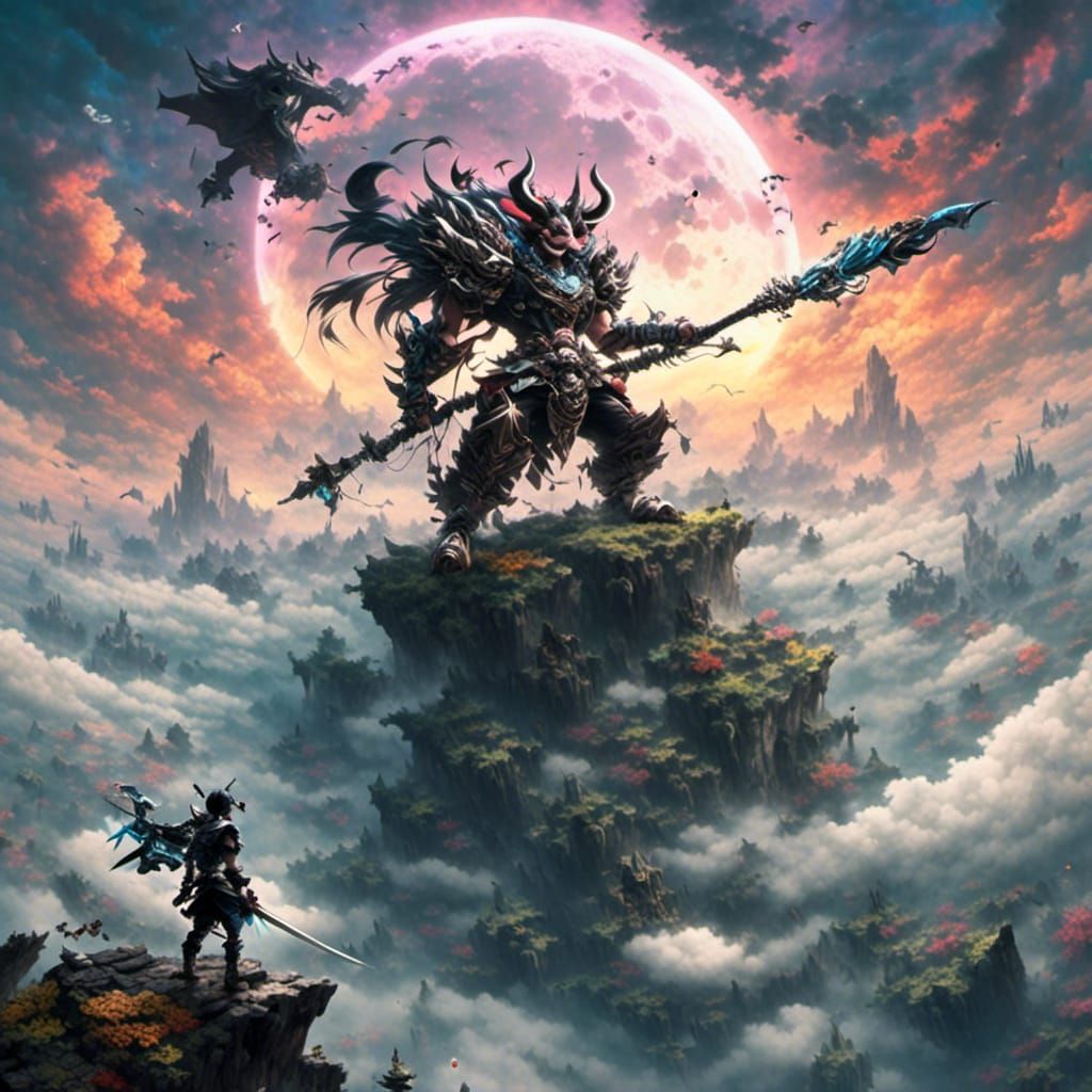 Mountain Samurai in Japanese Fantasy Style