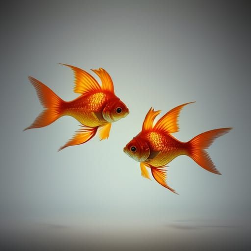 Ethereal Glass Goldfish in Gentle Light