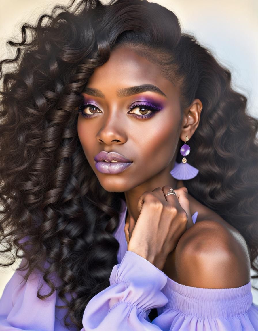 Portrait of a Beautiful Girl with Luxurious Hair