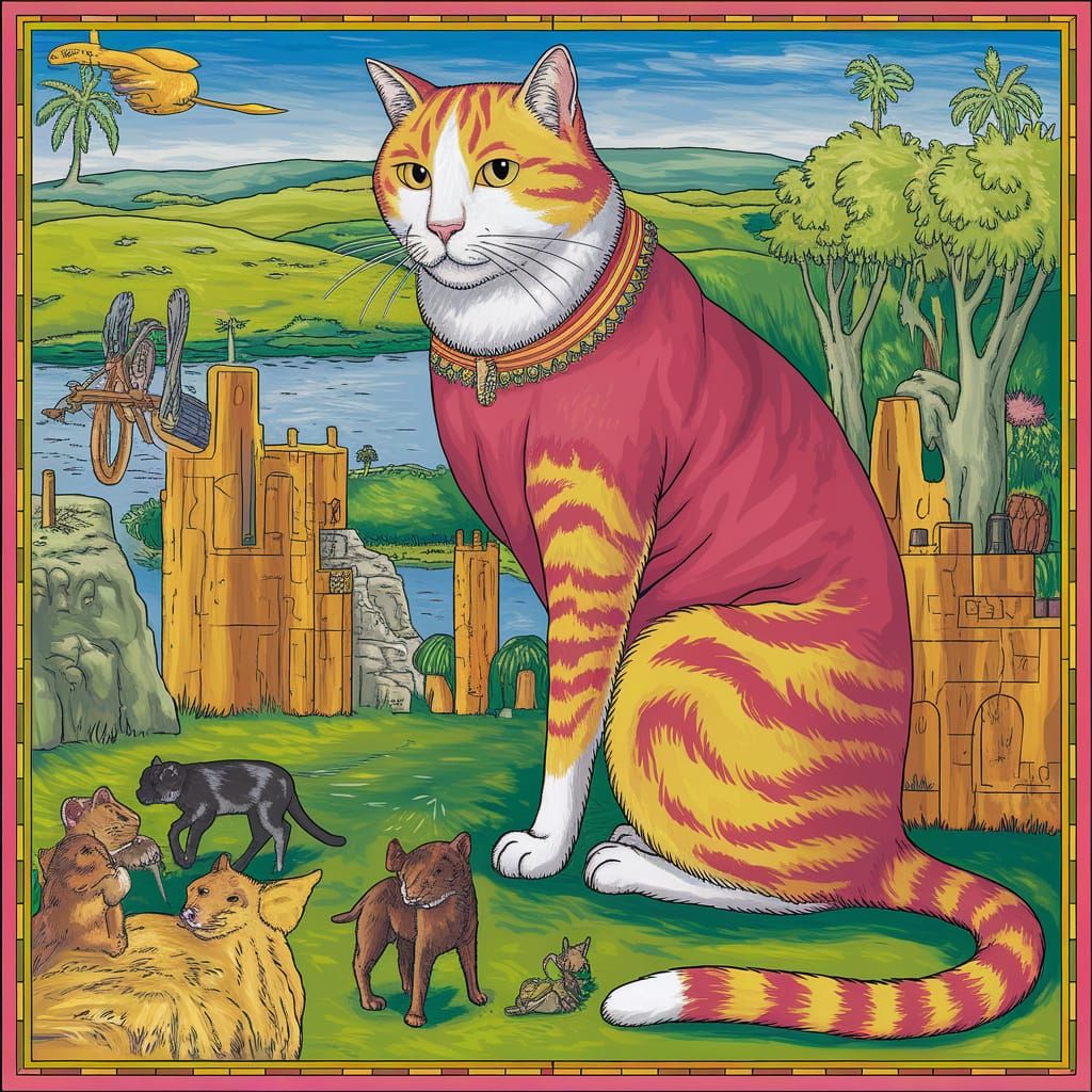 Giant Cat's Backwards Journey in Expressive Style