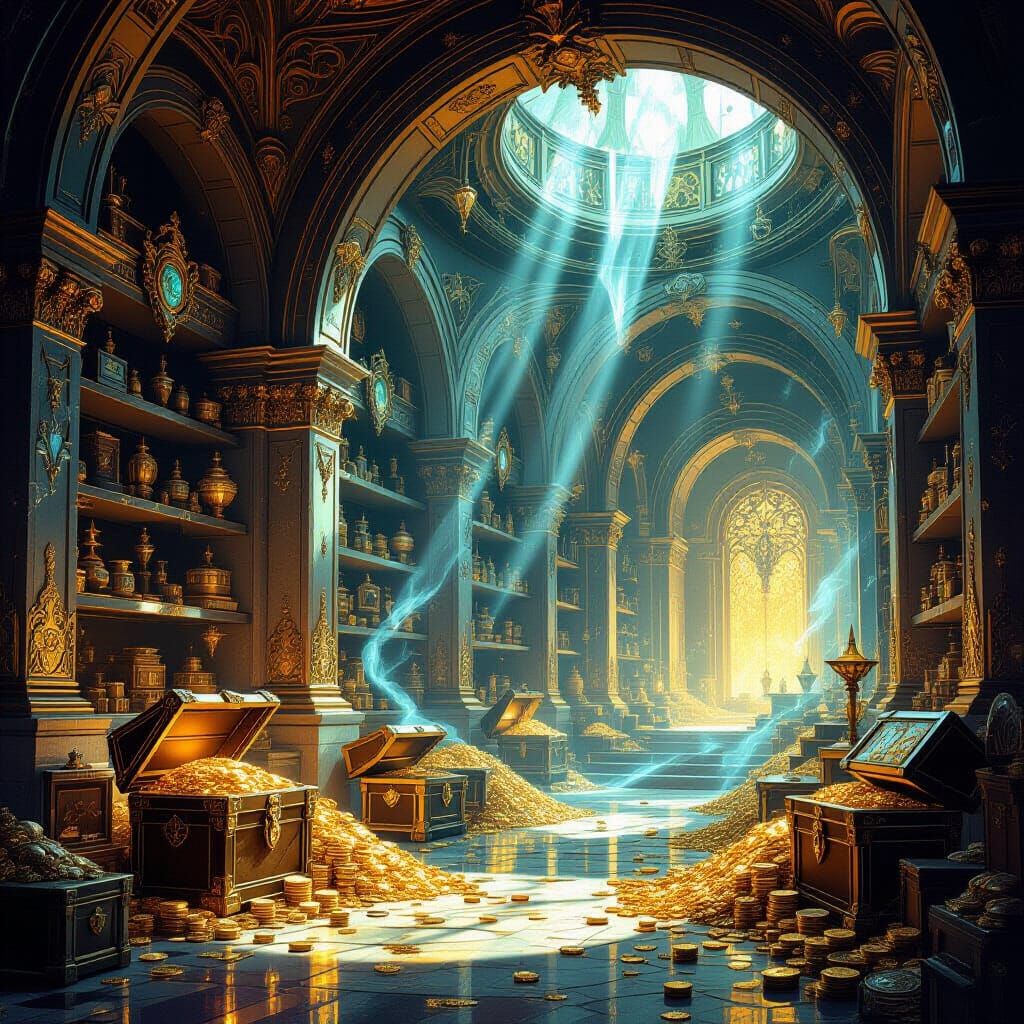 Opulent Fantasy Vault of Treasures and Artifacts