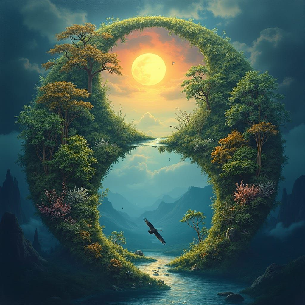 Surreal Yin-Yang Landscape
