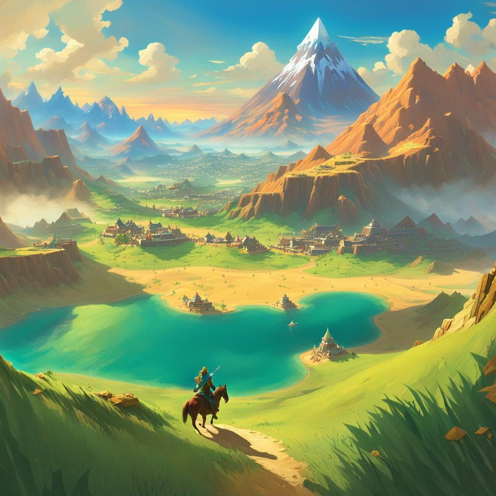 Hyrule Panorama: A Breath of the Wild Landscape