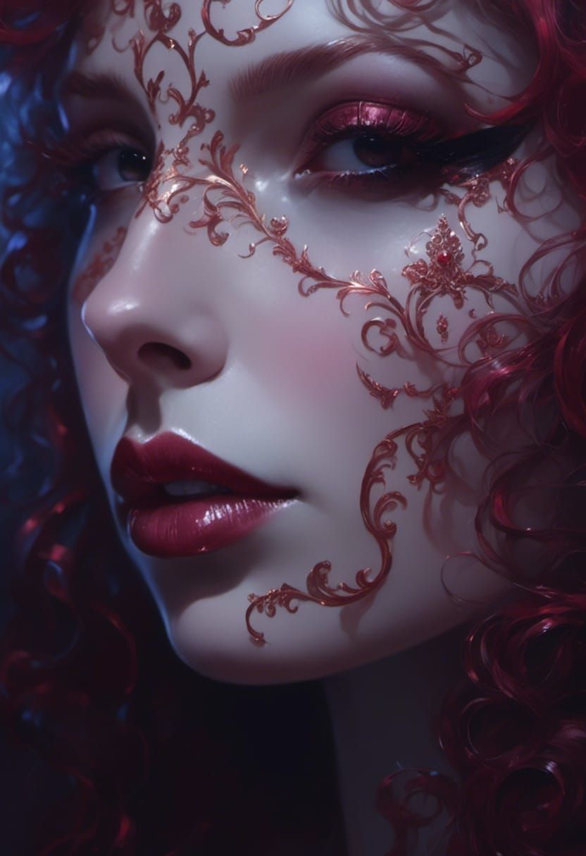 Victorian Vampire Portrait with Red Hair