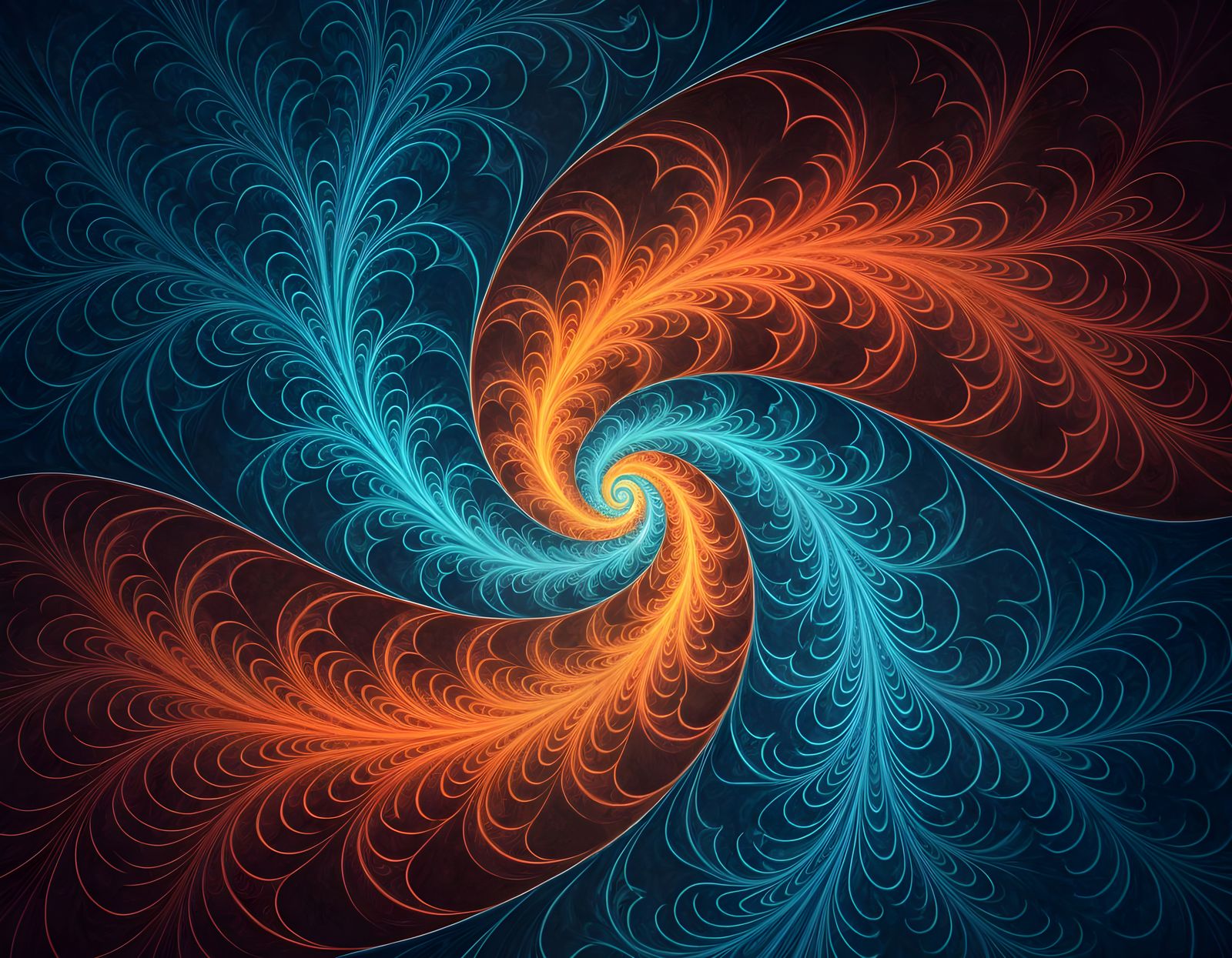 Glowing 3D Fractal Flame in Doodleblend Style