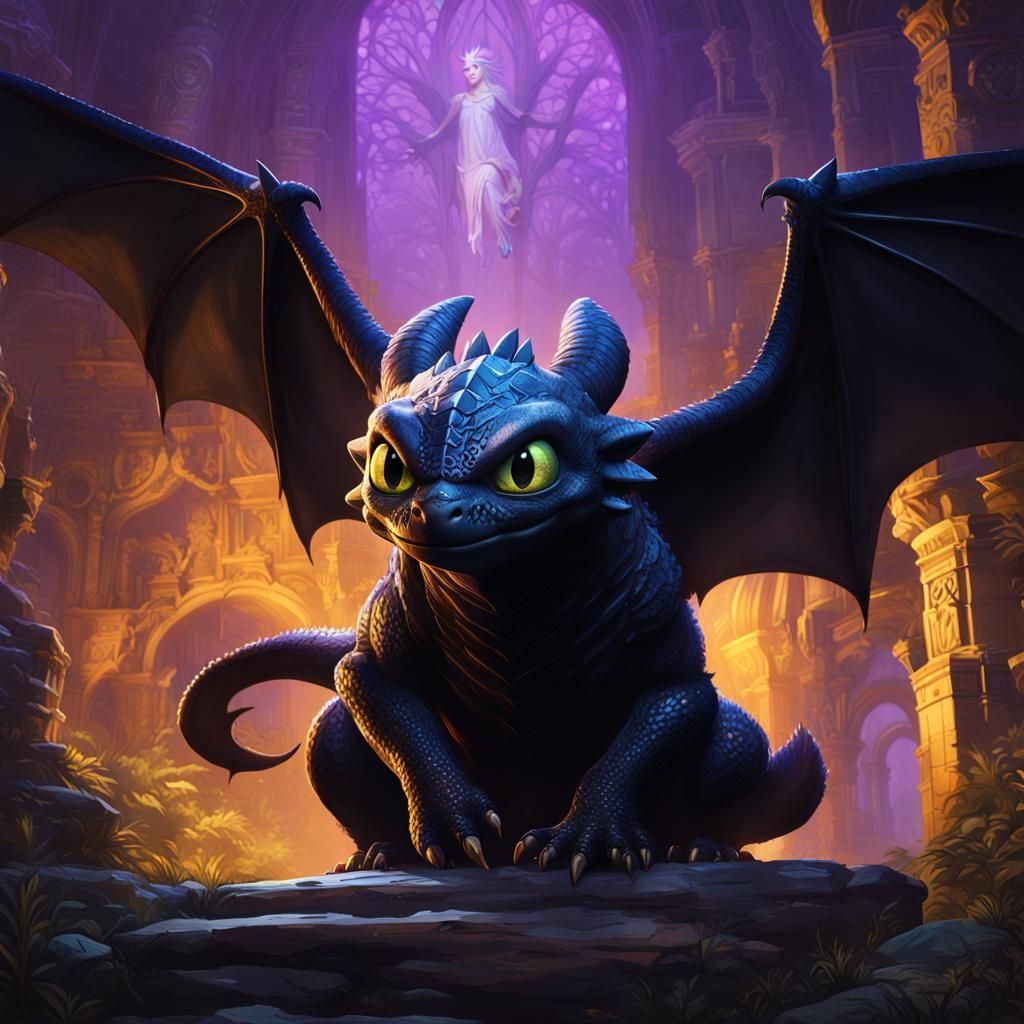 Toothless: Dark Fantasy Concept Art in 8K