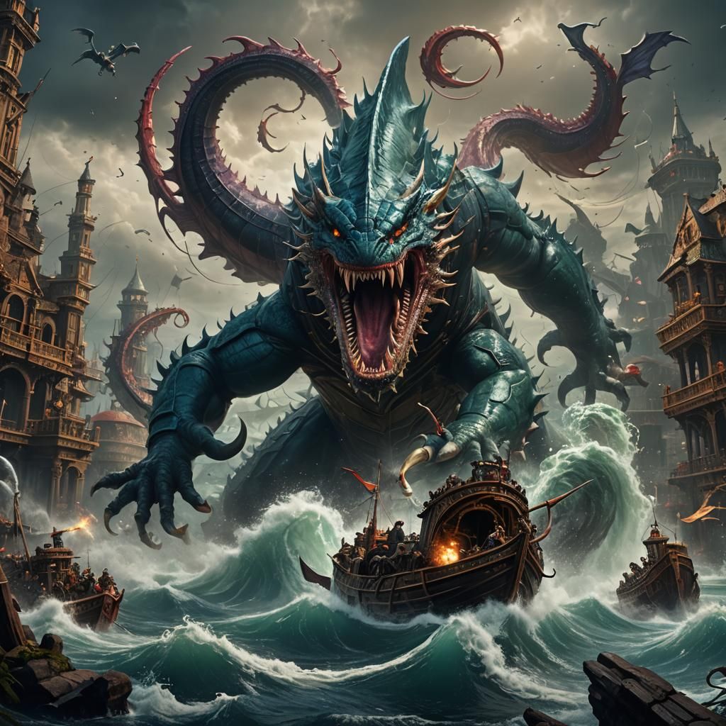 Leviathan vs Bloop: Deep Sea Fantasy Battle