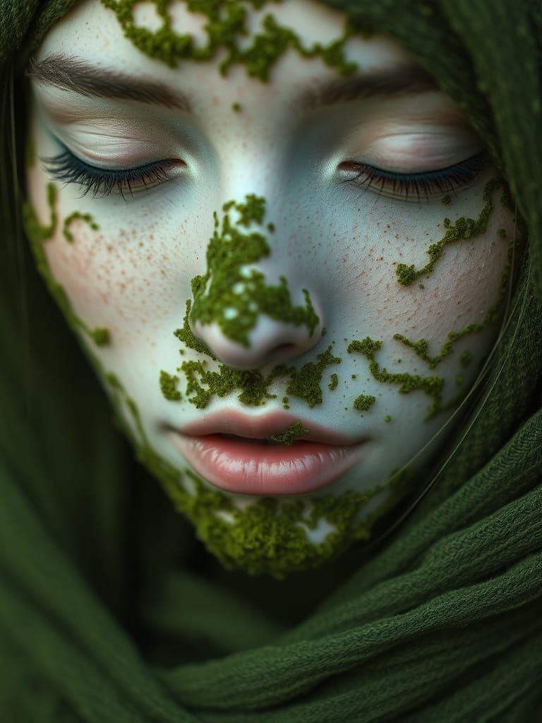 Ethereal Moss Figures in Dreamscape