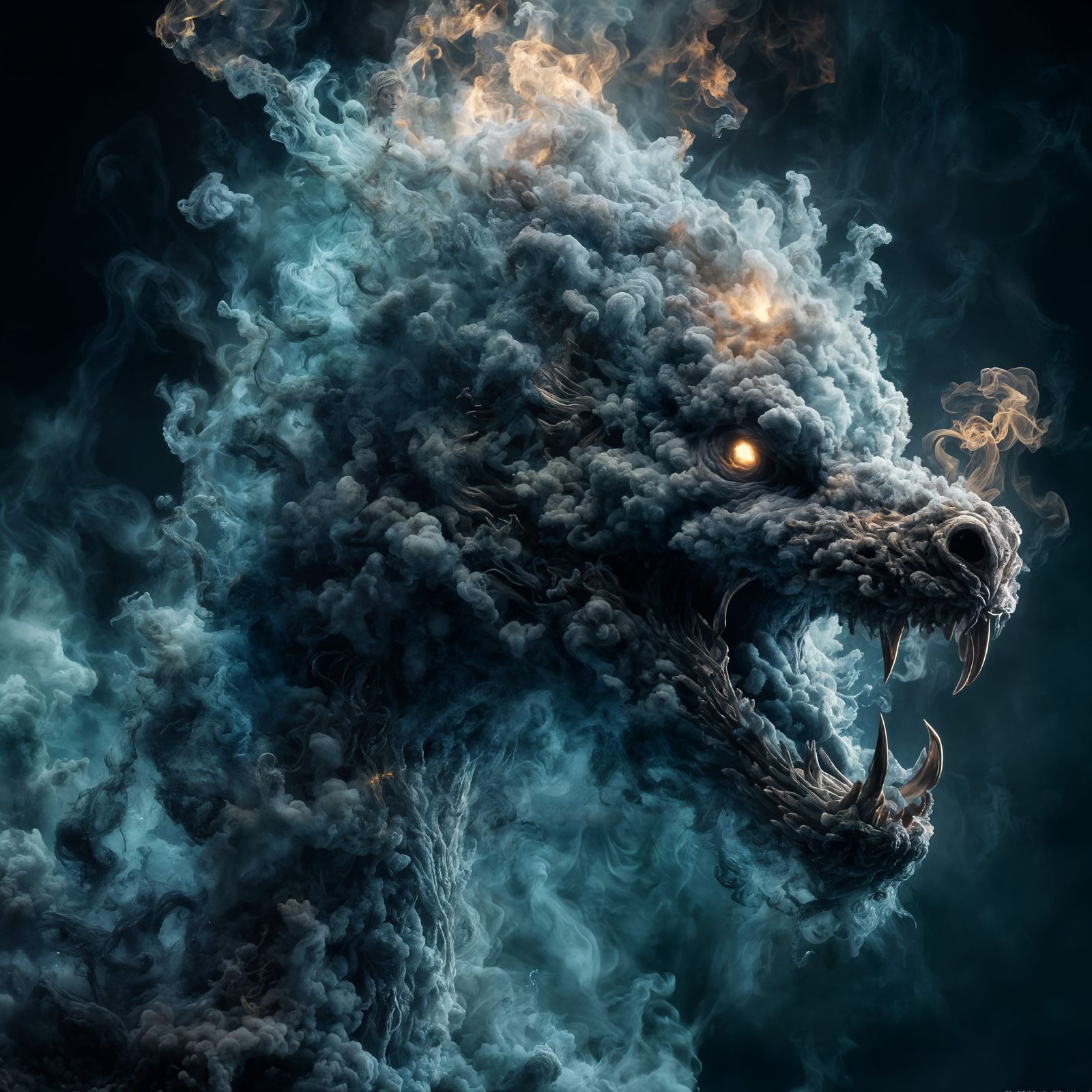 Ethereal Smoky Sword with Rising Tendrils