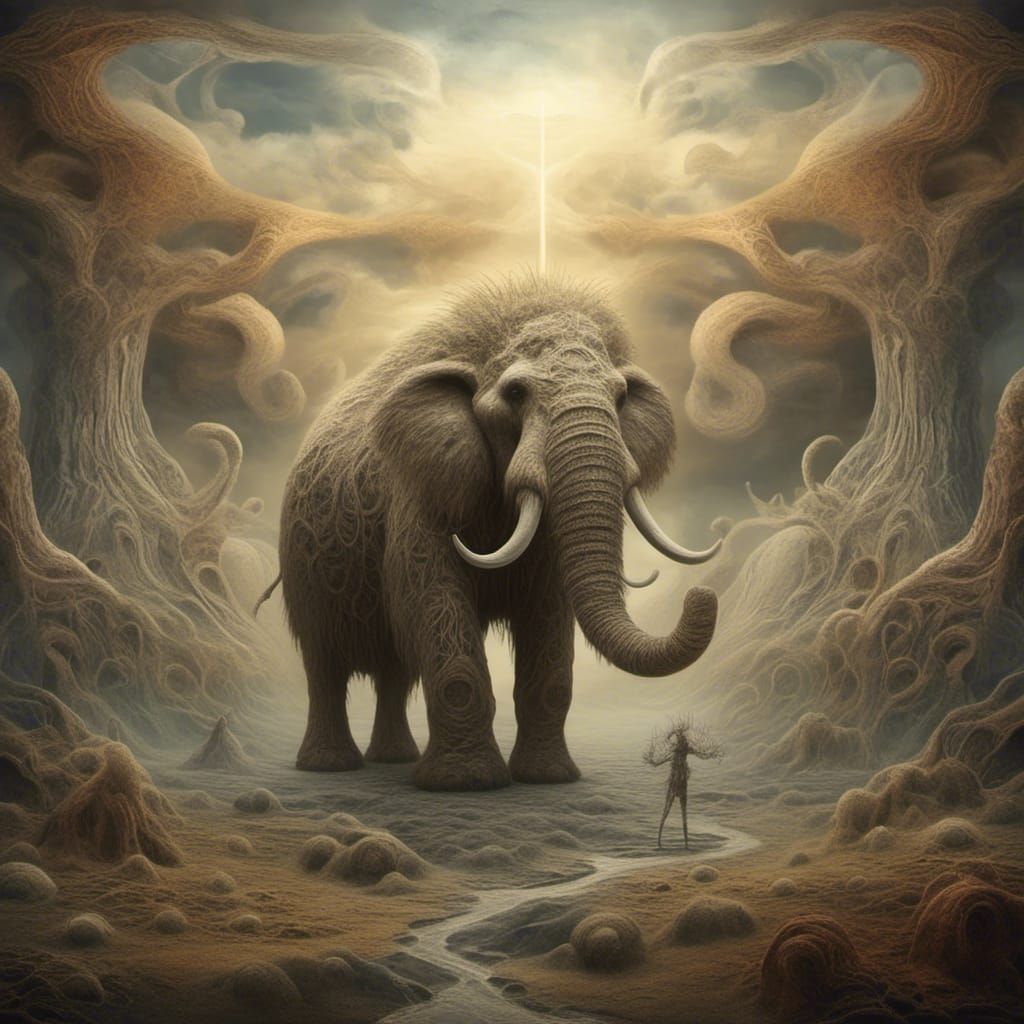 Atherns Style Woolly Mammoth Illustration
