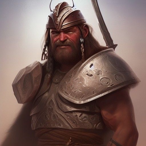 Old Barbarian Warrior in Conan Style