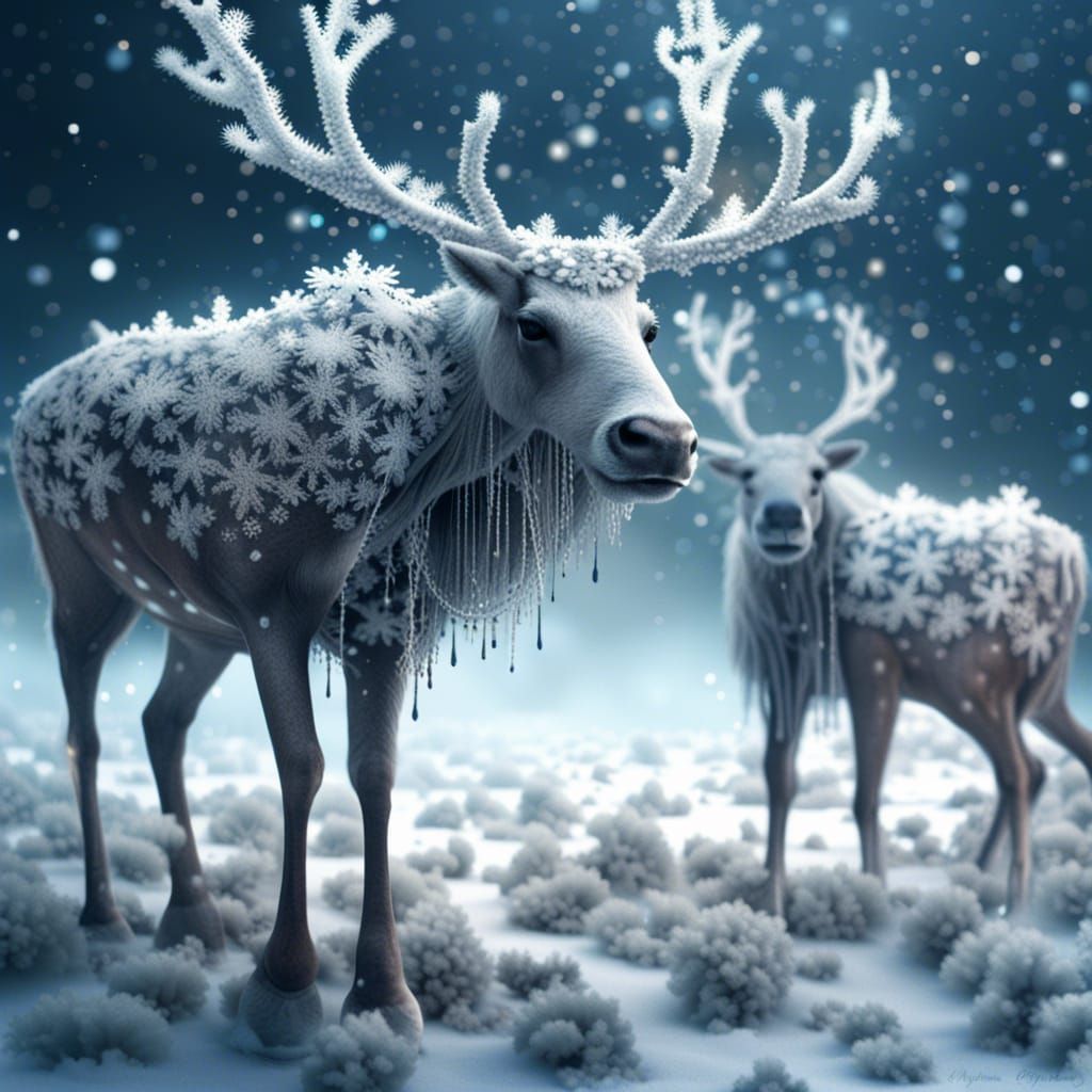 Snowflake Reindeer: A Digital Matte Painting