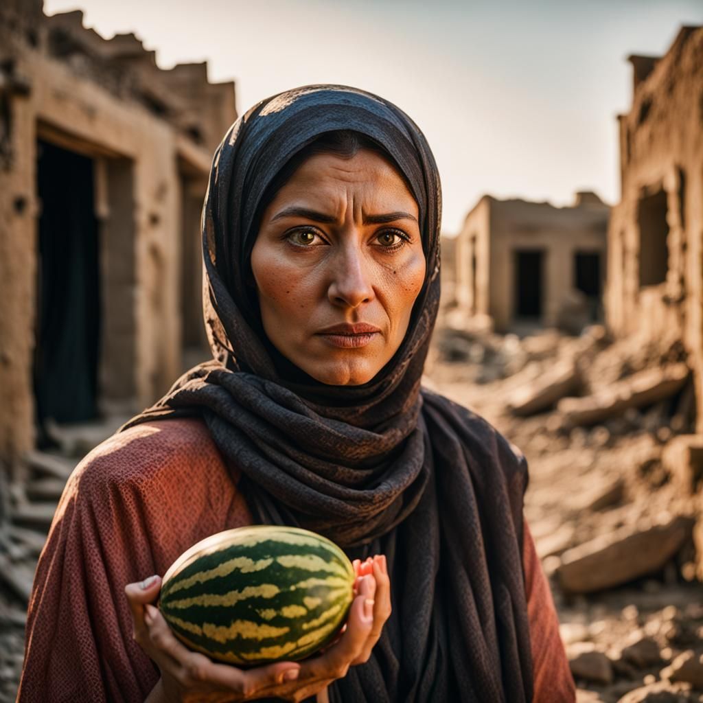 Middle Eastern Woman's Resilience: Cinematic Portrait