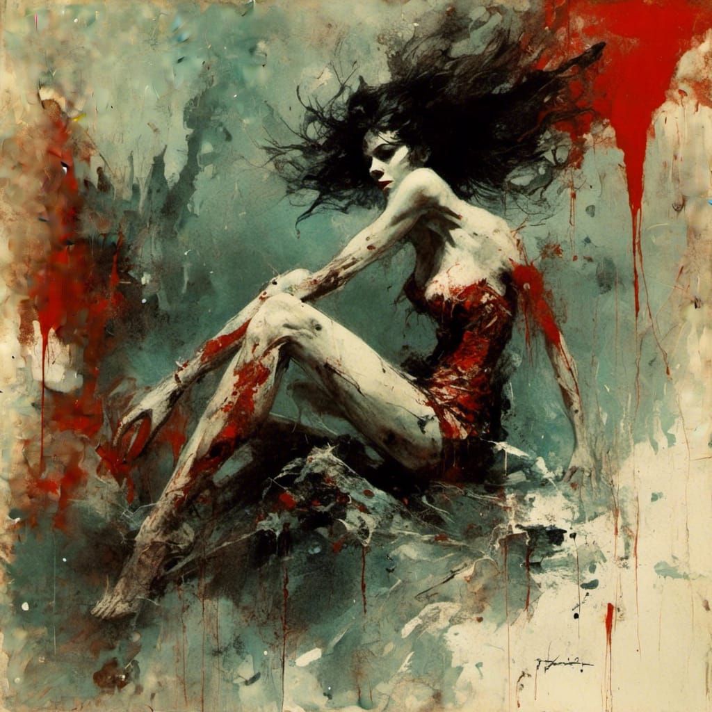 Macabre Beauty in Space: A Frank Frazetta-esque Vision