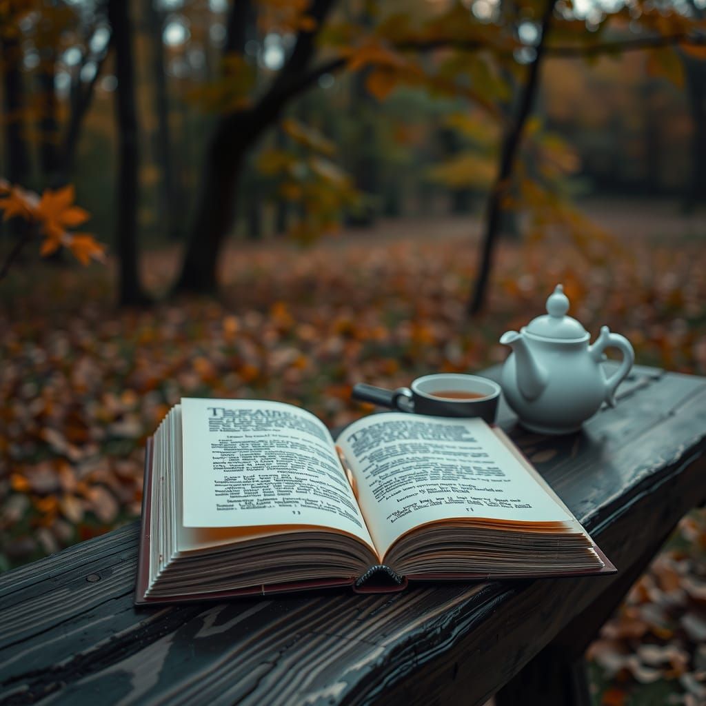 Autumnal Tea Party in Cozy Forest Cafe