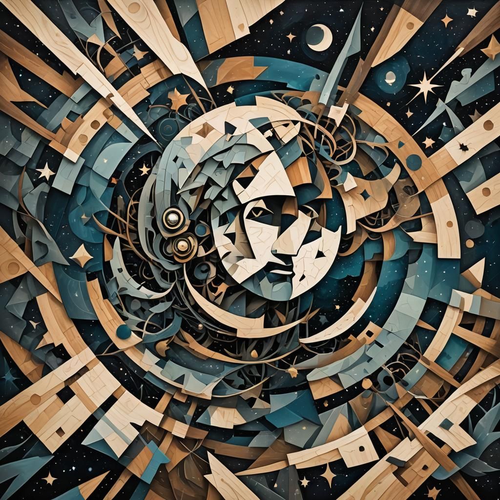 Apocalyptic Marquetry: Split Image in Cubist Style