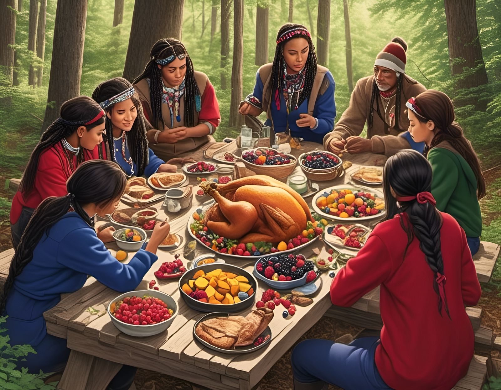 Native Americans Share Thanksgiving Feast