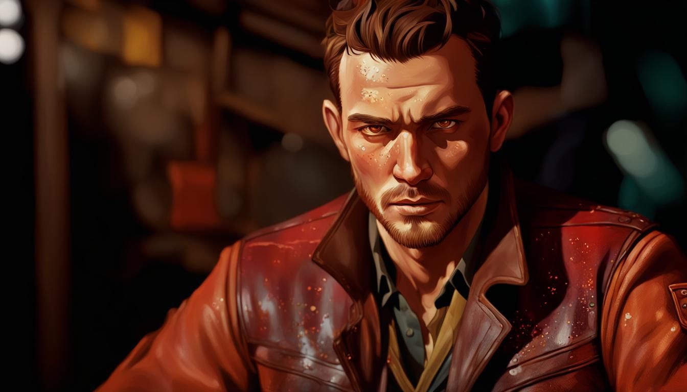 Dramatic Hyperrealistic Portrait with Colorful Depth