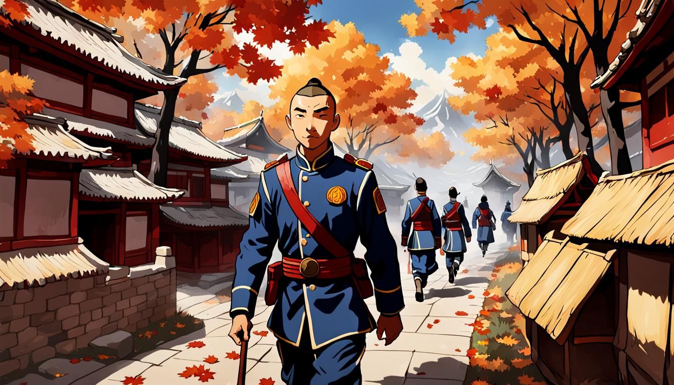 Fire Nation Soldier's Homecoming in Autumn