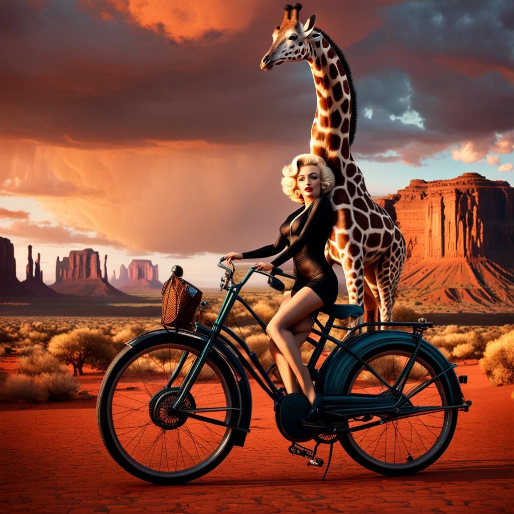Marilyn Monroe Giraffe Chimera in Monument Valley