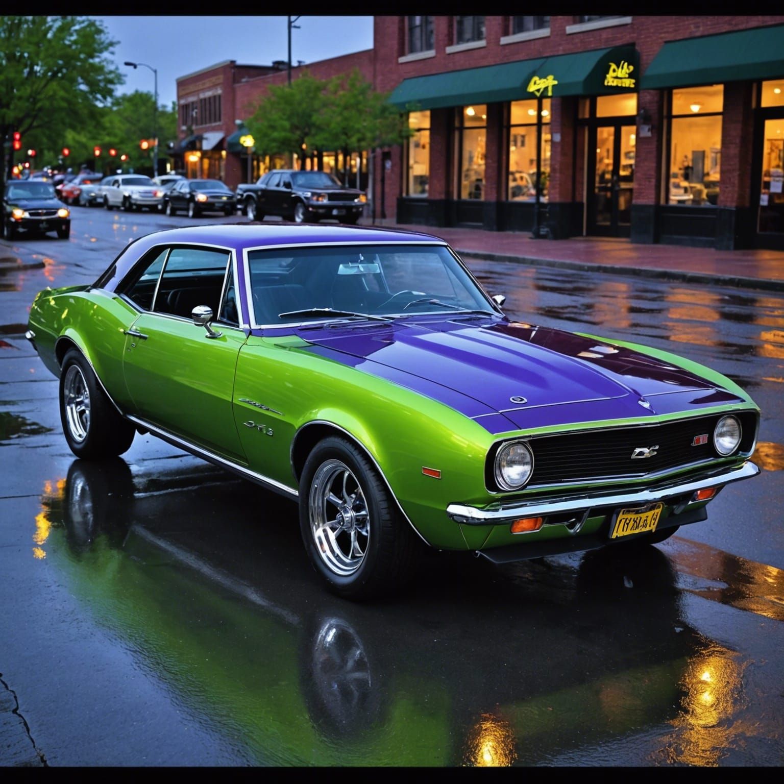 1967 Chevy Camero Ultra-Realistic illustration, highly detailed artwork, 16k resolution wide-angle lens Crystal clear HD...