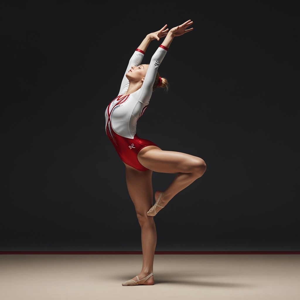 Gymnast Balances in Hyperrealistic Digital Art