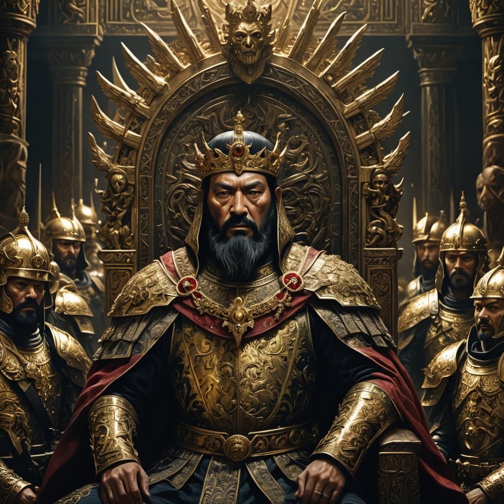 Evil Emperor Commands Legions in Hyperrealistic Portrait