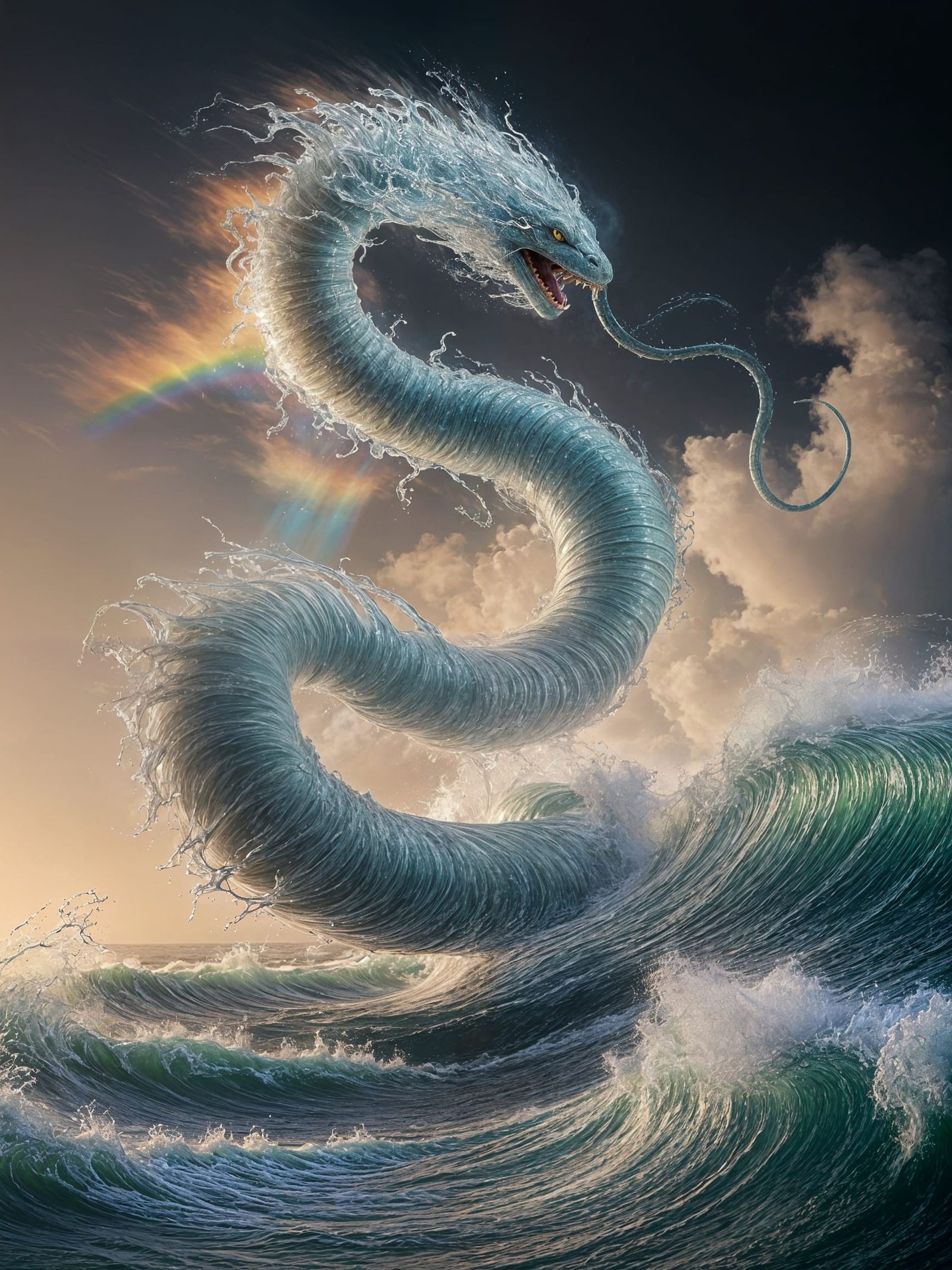 Majestic Water Elemental Rises from the Turbulent Sea