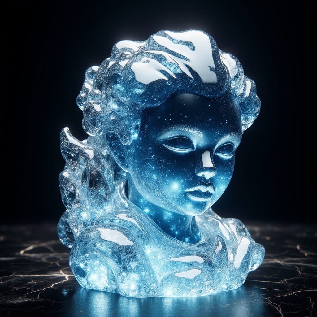 Ethereal Moonstone Sculpture Radiates Celestial Light