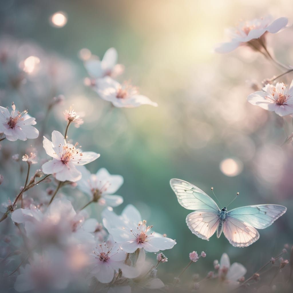 Enchanted Spring Meadow in Dreamy Fantasy Style