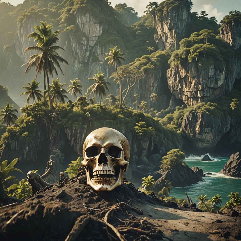 Cinematic Pirate Skull Island Film Still