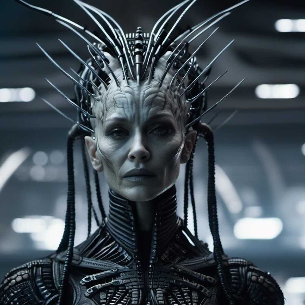 The Borg Queen: Realistic Biopunk Portrait