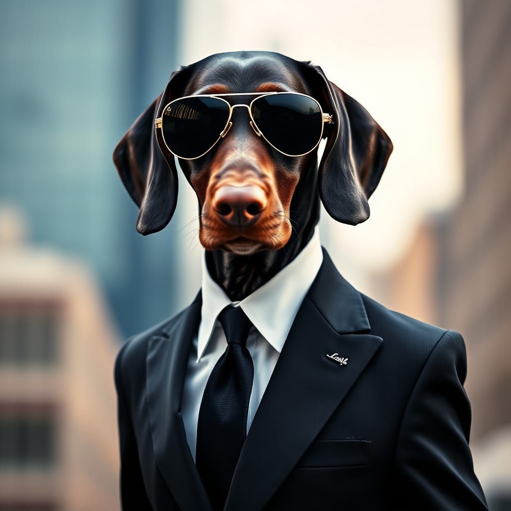 Dapper German Shorthaired Pointer in Aviator Sunglasses