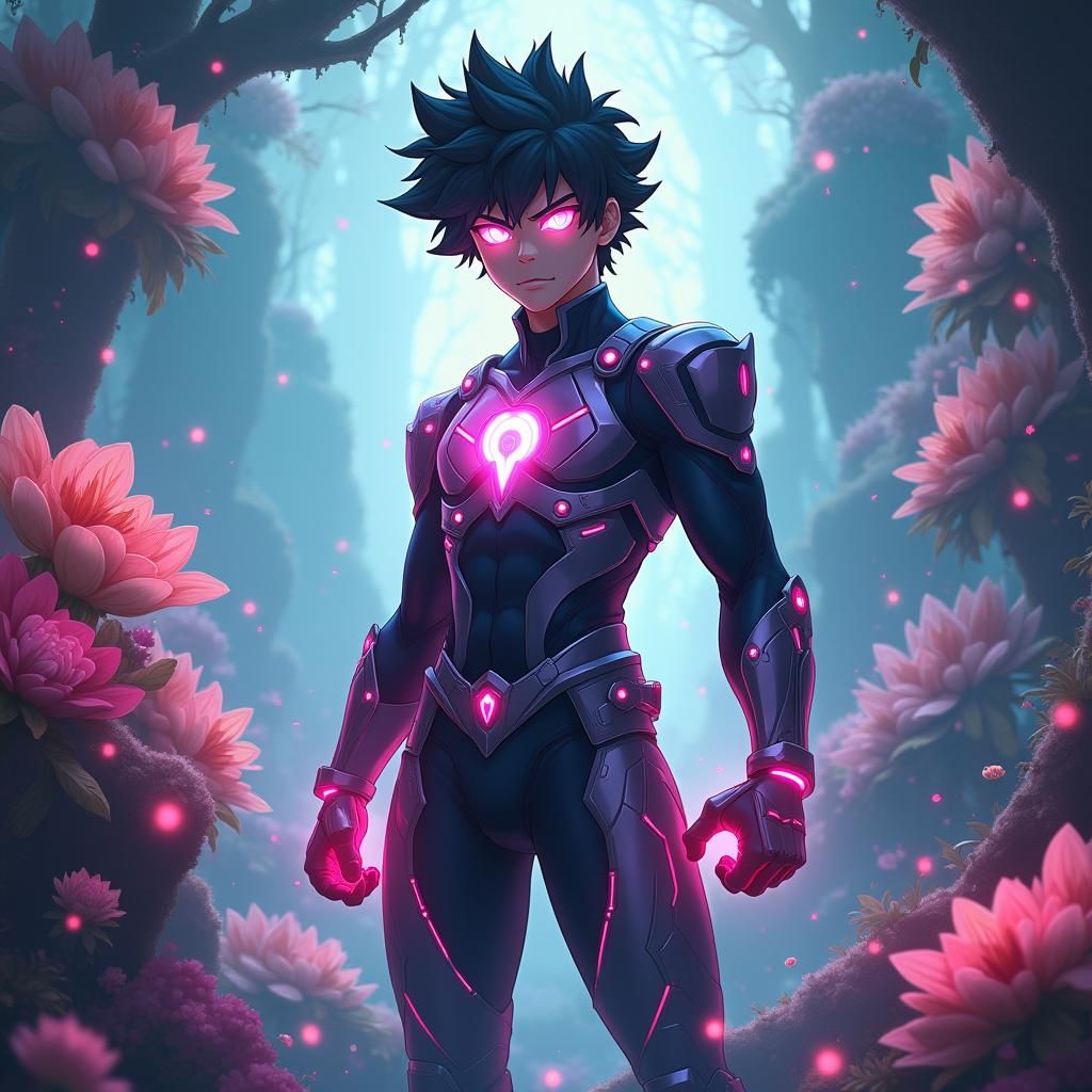 Izuku Midoriya Heroic Stance in Fantasy Concept Art