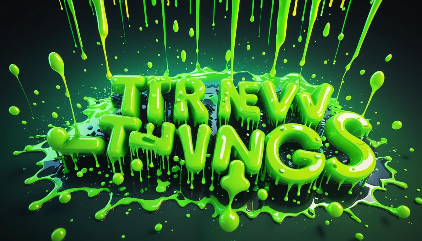 Surreal Neo-Light Scene with Fluid Text and Vibrant Hues