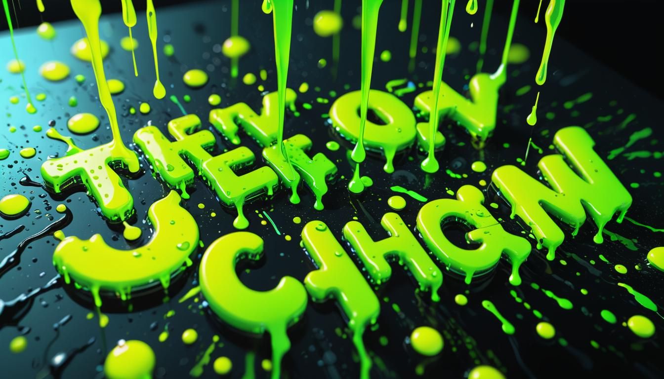 Vibrant Neon Text in 3D Digital Art