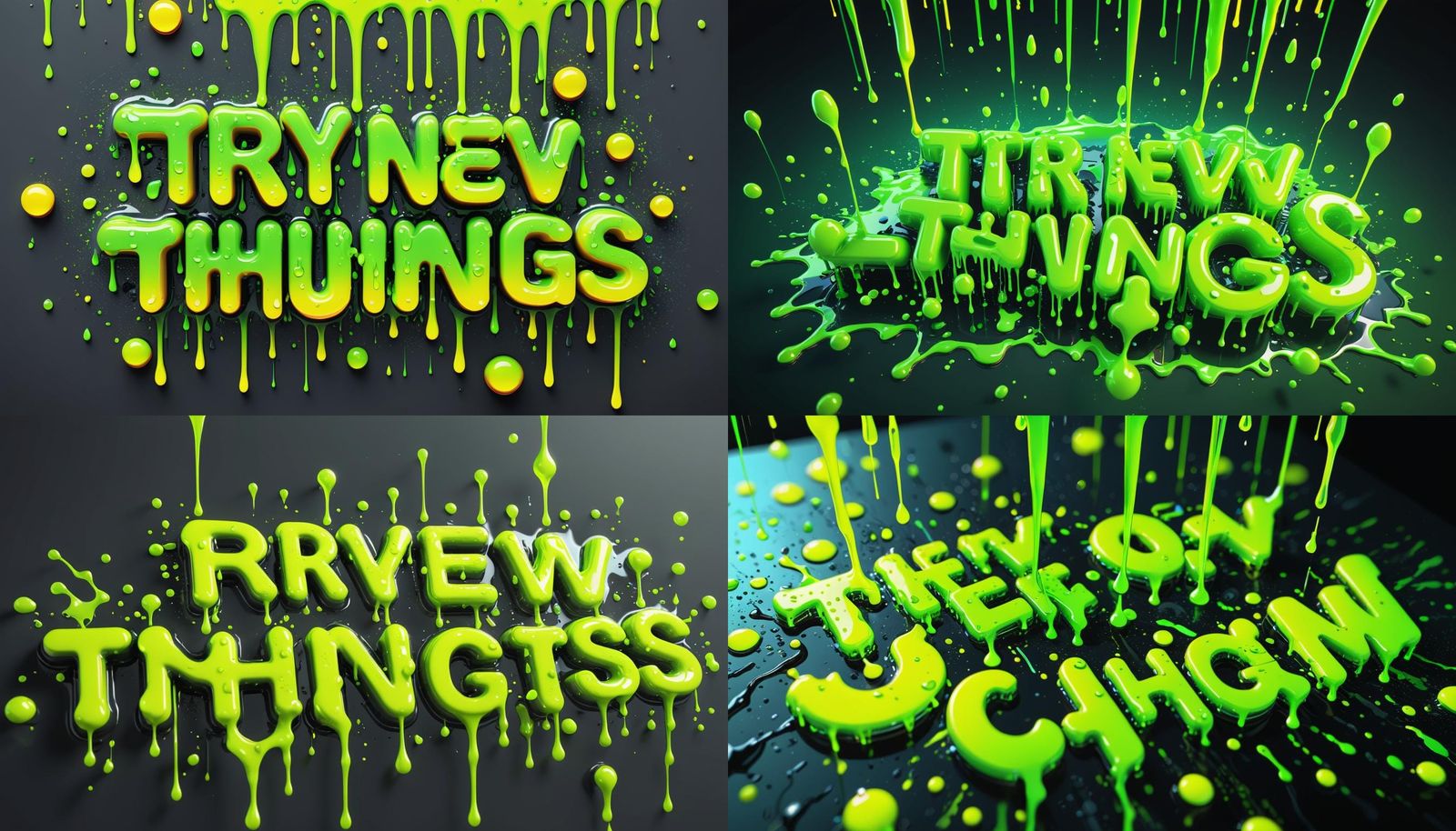 Vibrant Neon Text 3D Render: Try New Things