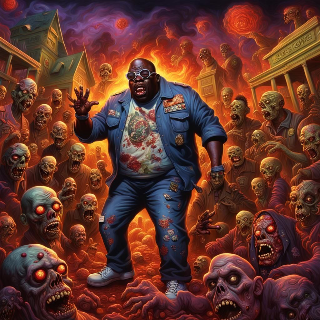 Zombie Rave Reimagined in Grotesque Horror Style