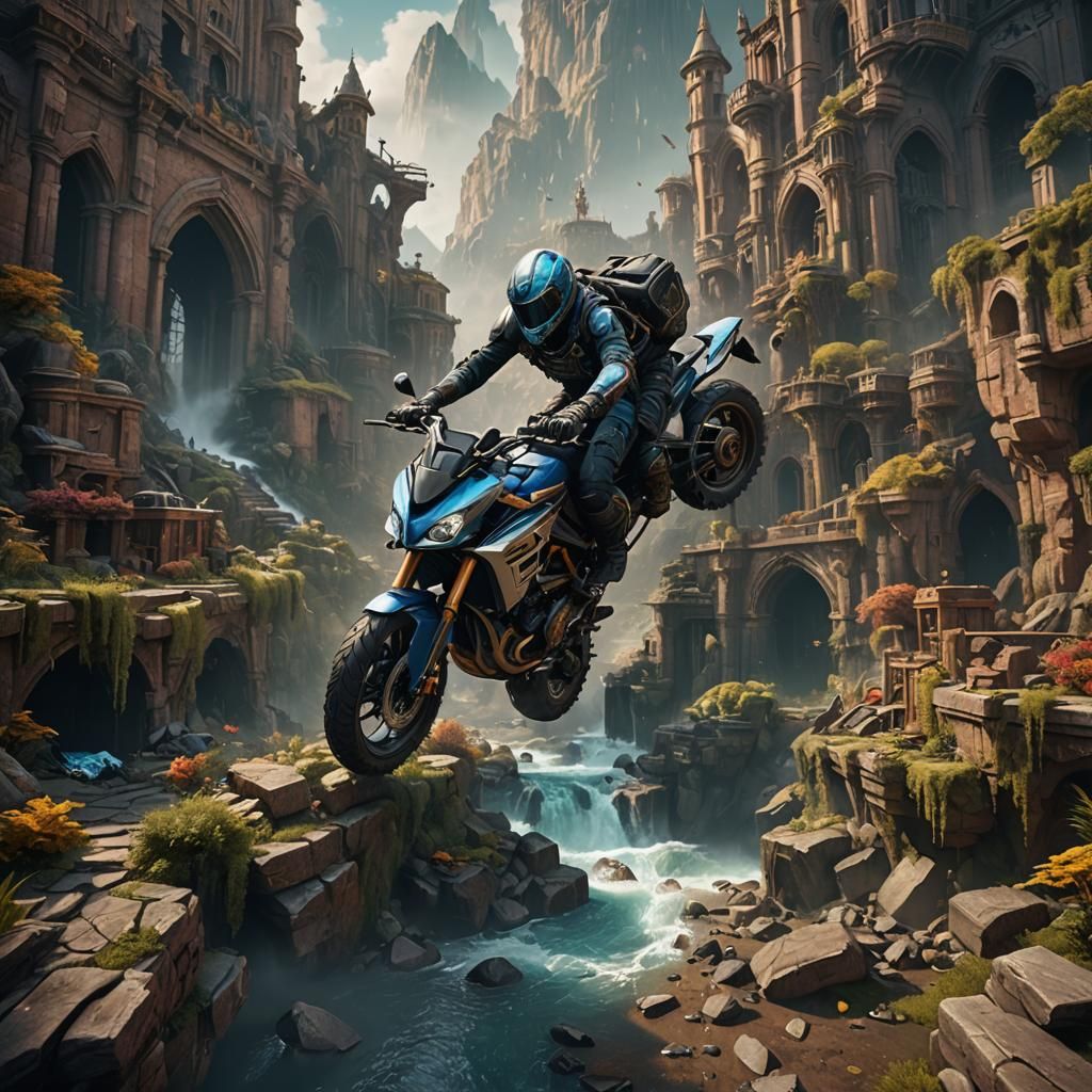 Detailed Motorcycle Matte Painting in Unreal Engine 5
