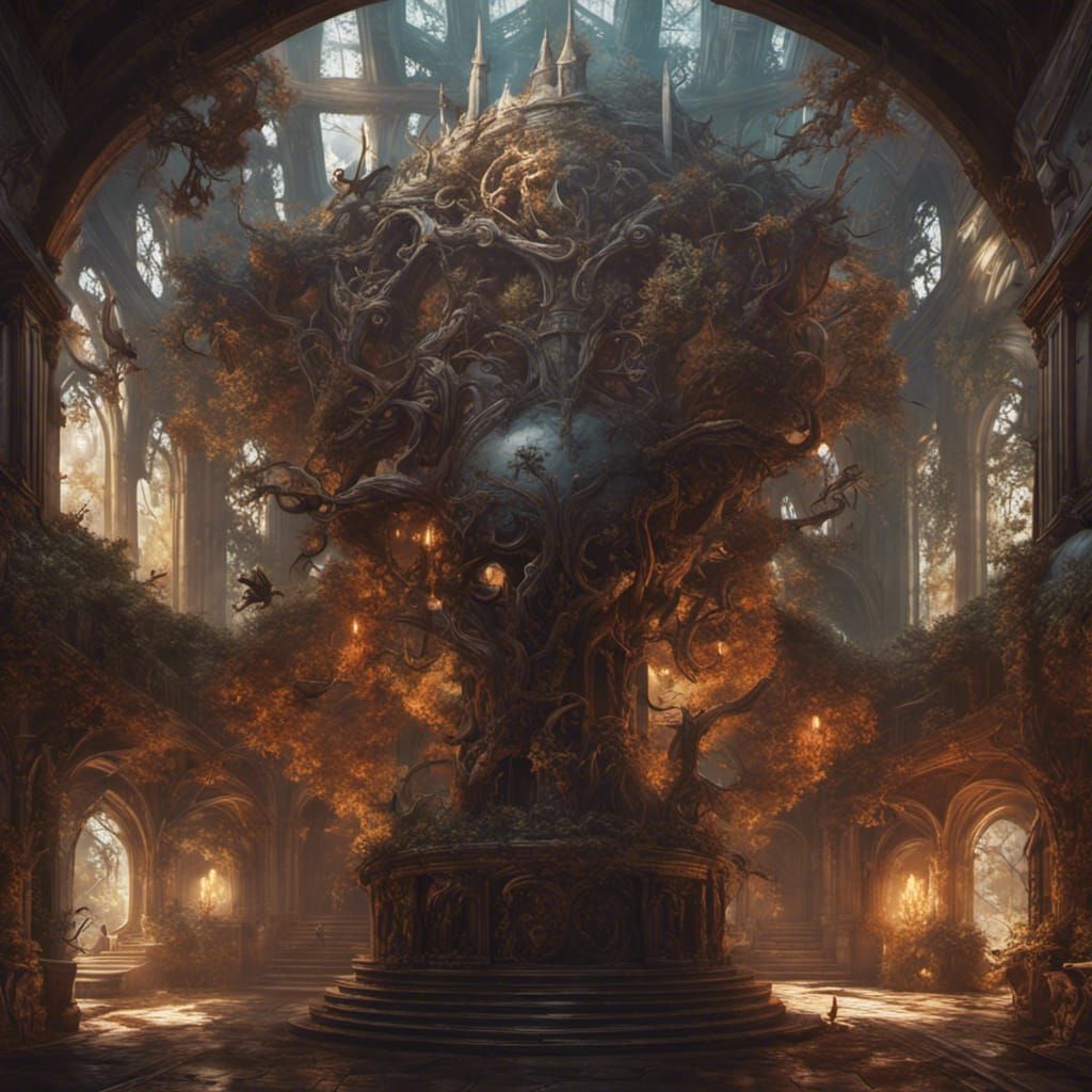 Dark Fantasy Art in Style of Art Nouveau