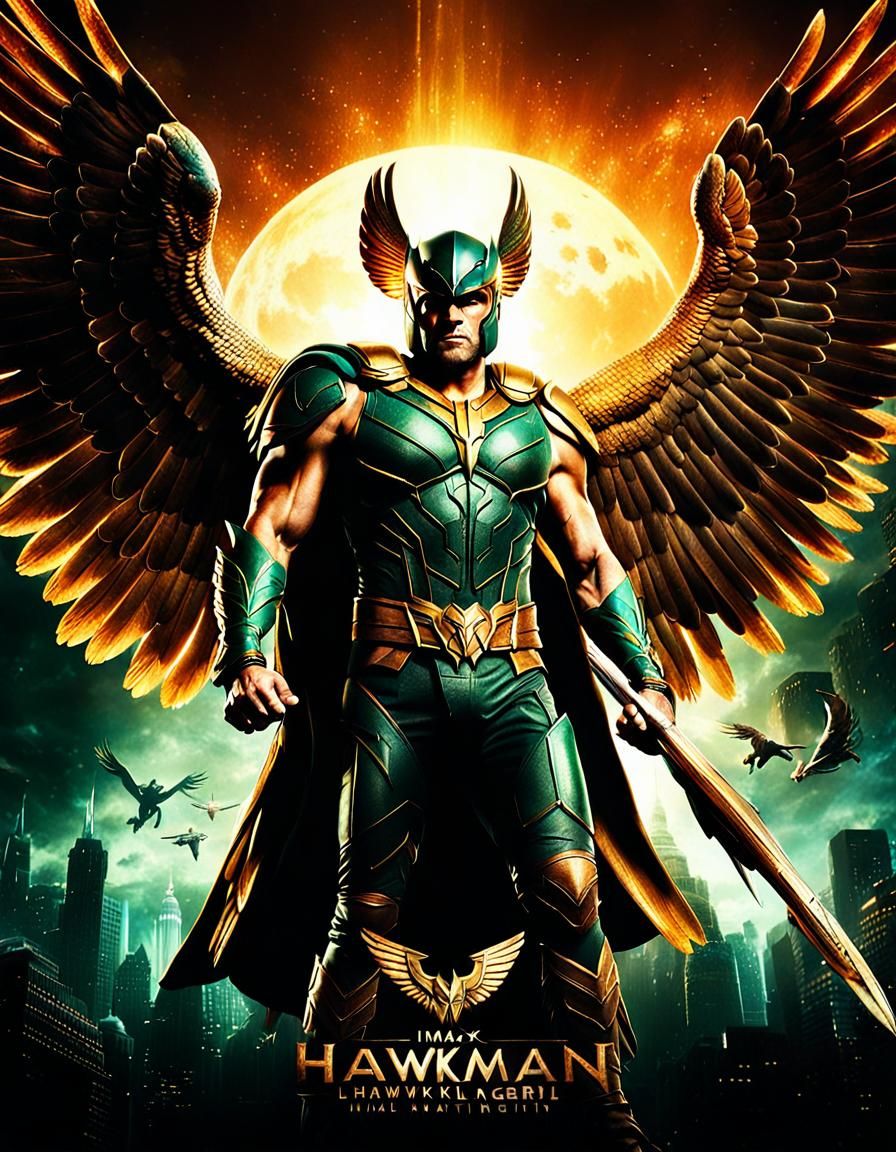 Hawkman and Hawkgirl Movie Poster in HDR