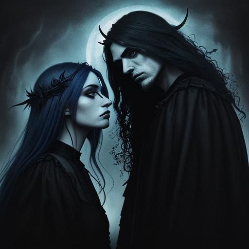 Lilith and Samael: A Surrealist Dark Fantasy