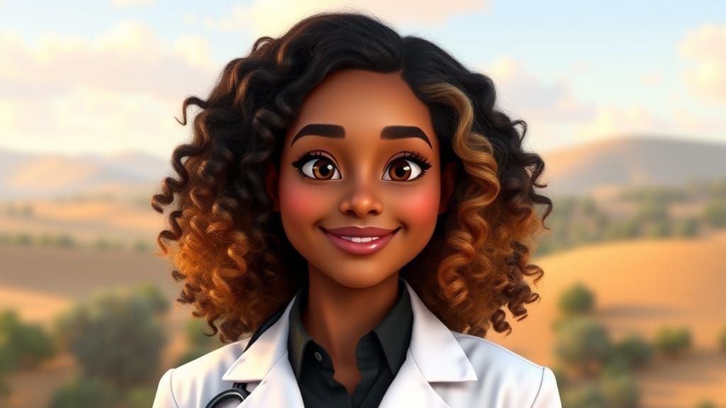 Timeless Disney-Style Portrait of a Warm and Gentle Woman