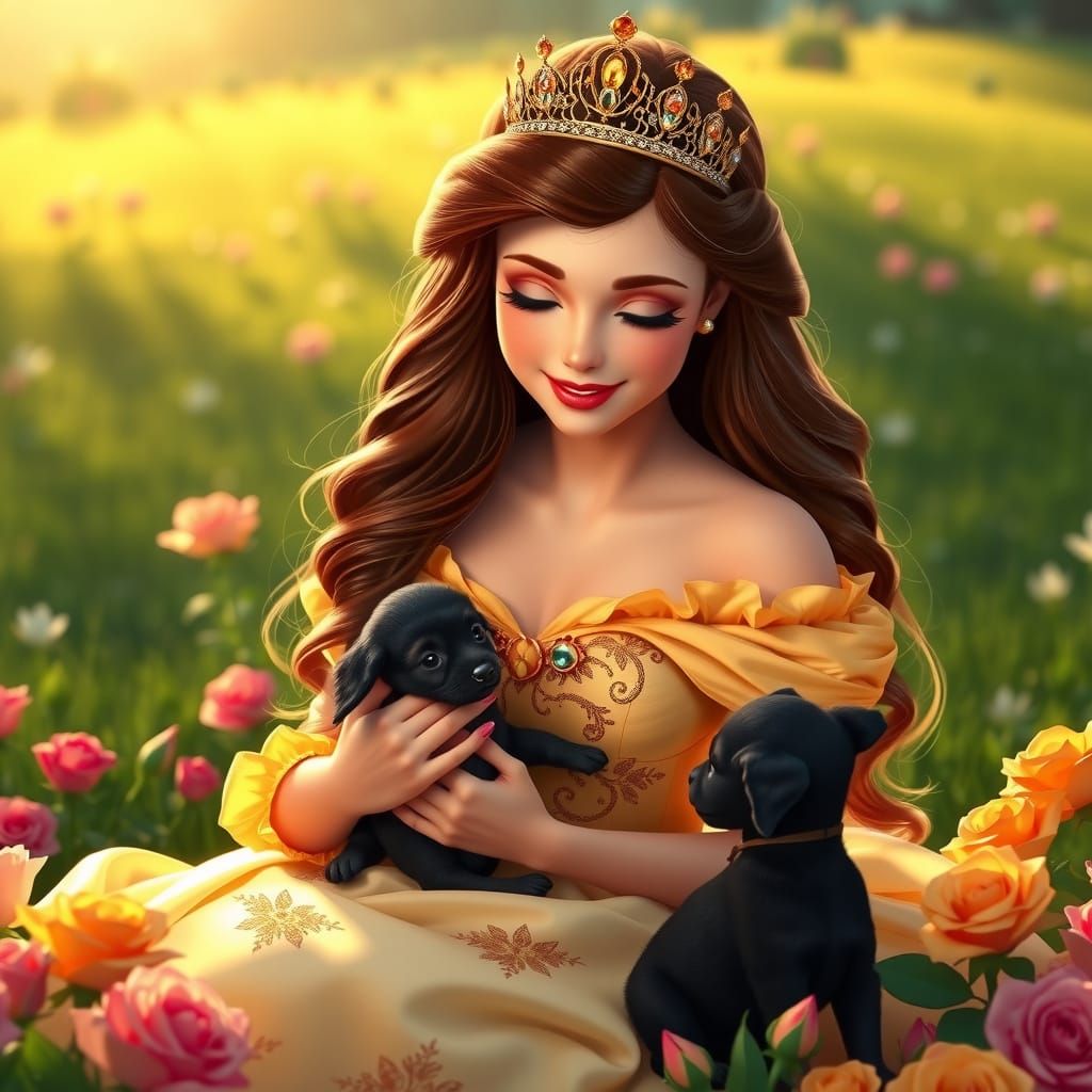 Princess Belle Portrait in Art Nouveau Style