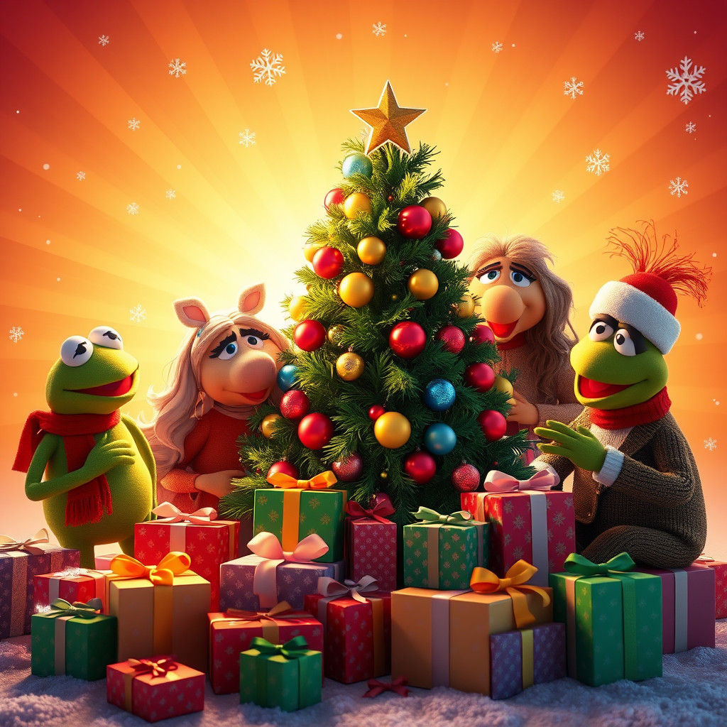 Muppets Christmas Celebration in Vibrant Winter Wonderland