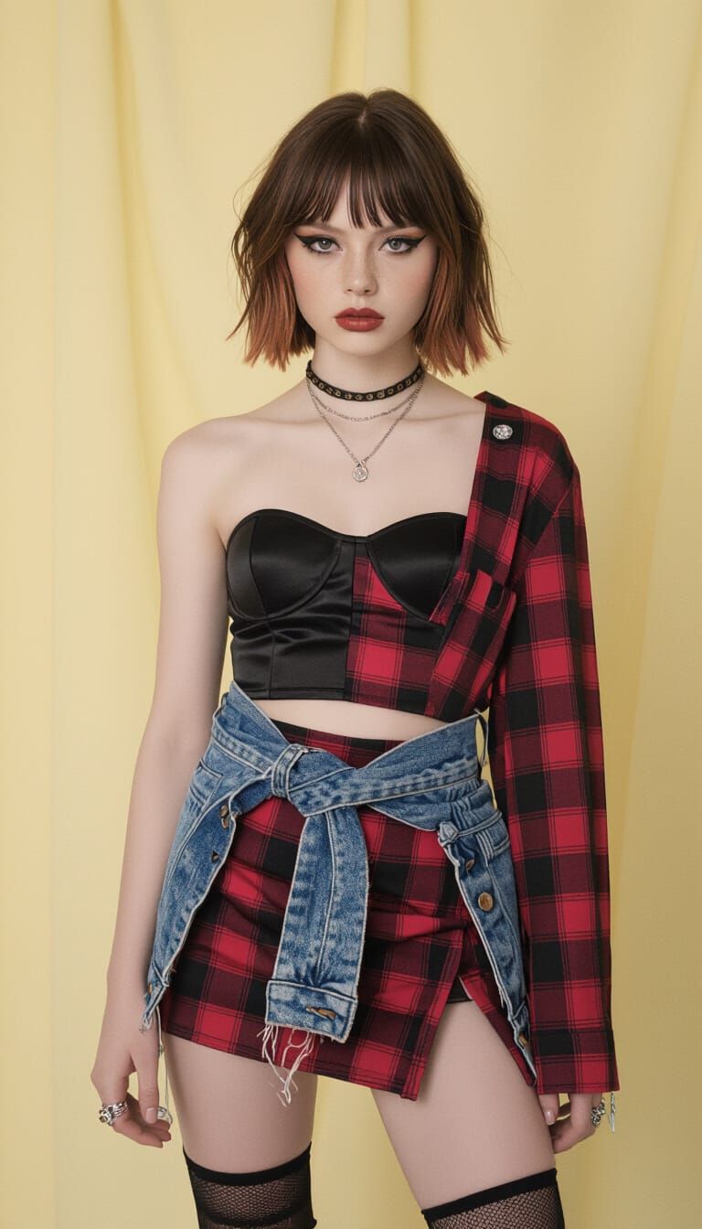 Punk Couture Fashion Editorial: Rebellious Girl in Dior Styl...