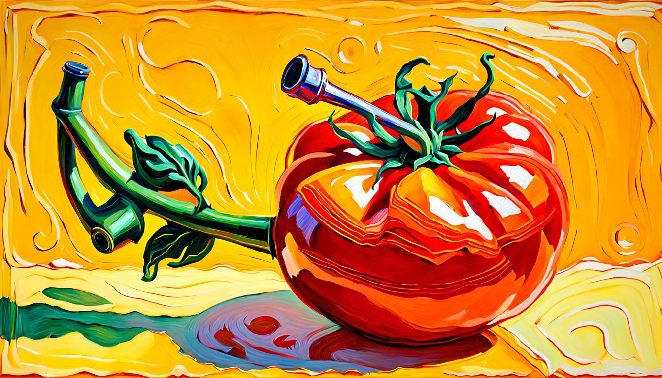 Trumpet Tomato in Neo-Impressionist Impasto Style