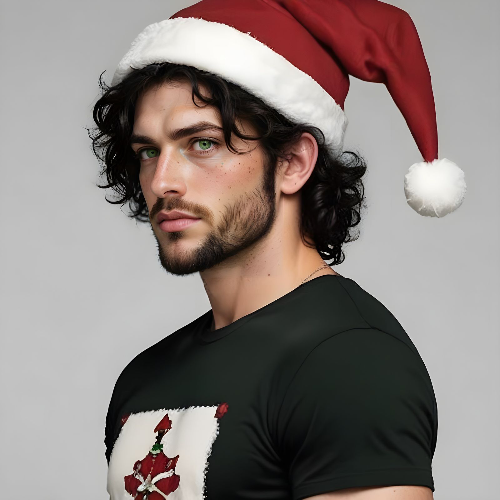 Young Cajun Man in Santa Hat